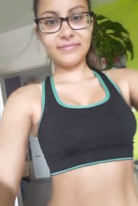 Girlfriend with glasses spreading pussy real nice