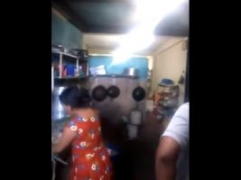 Hidden camera porn video fucking in the kitchen of the dining room