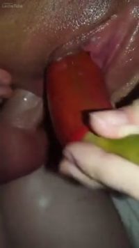 DP with banana in pussy and cock in ass vid II