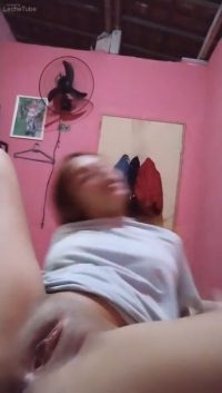 18 year old Brazilian babe masturbates