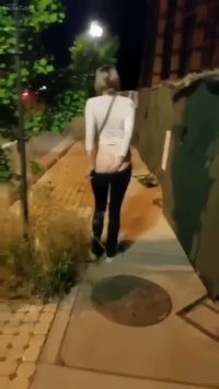 Real video cogiendo al aire libre por las noches