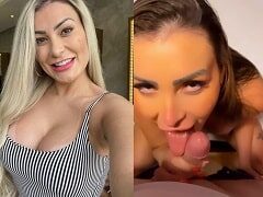 Andressa Urach haciendo una mamada al cliente