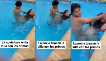La novia tuya en la villa con los primos singando y mira klk