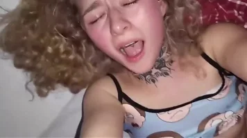 Curly haired babe gets fucked by handsome man in POV